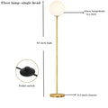 DecorBites™ Glass Ball Metal Floor Lamp - LED Lighting for Bedroom and Study