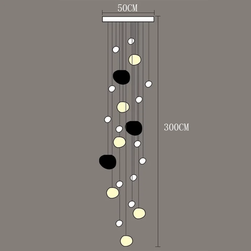 Modern Acrylic Staircase Multi-Light Pendant Chandelier