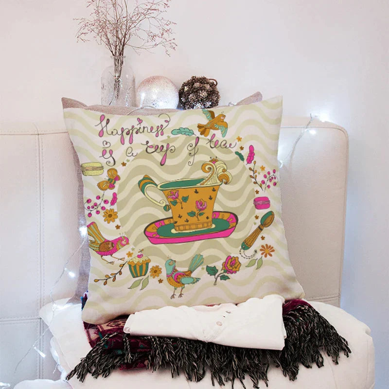 DecorBites™ 45x45cm Peach Skin Pillow for Living Room Sofa Bed Chair Office Pillowcase
