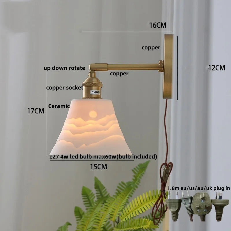 DecorBites™ LED Wall Lamp Sconce Up Down Rotate Pull Chain Switch Modern Stair Light Fixtures