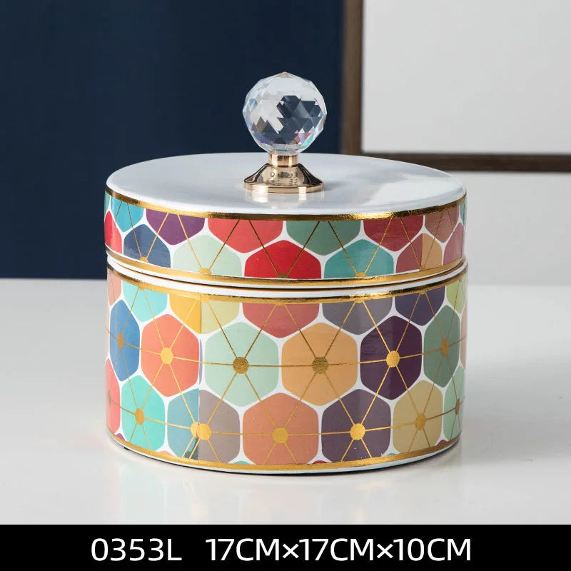 DecorBites™ Crystal Ball Ceramic Jewelry Box: Decorative Storage Jar for Home Organization