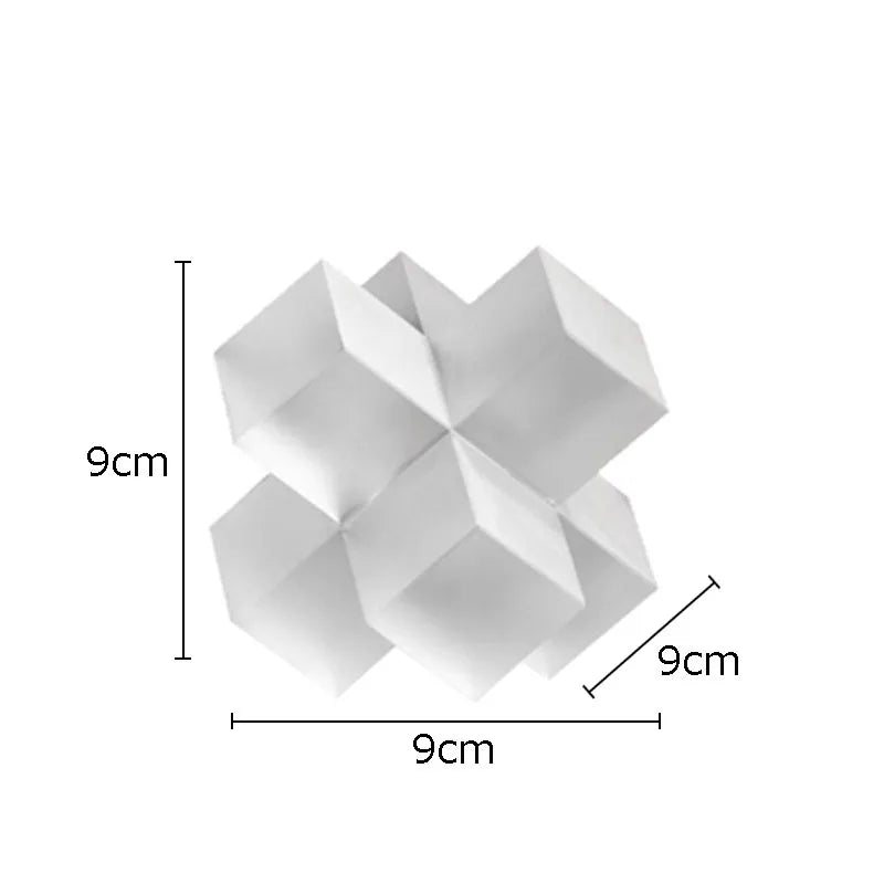 DecorBites™ Cross Crystal Geometric Glass Sculpture Desk Decoration Frosted Square Statue