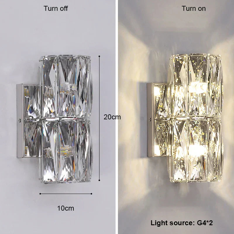 مصباح حائط LED من كريستال K9 من DecorBites™: شمعدانات نورديك عصرية فاخرة لإضاءة المنزل