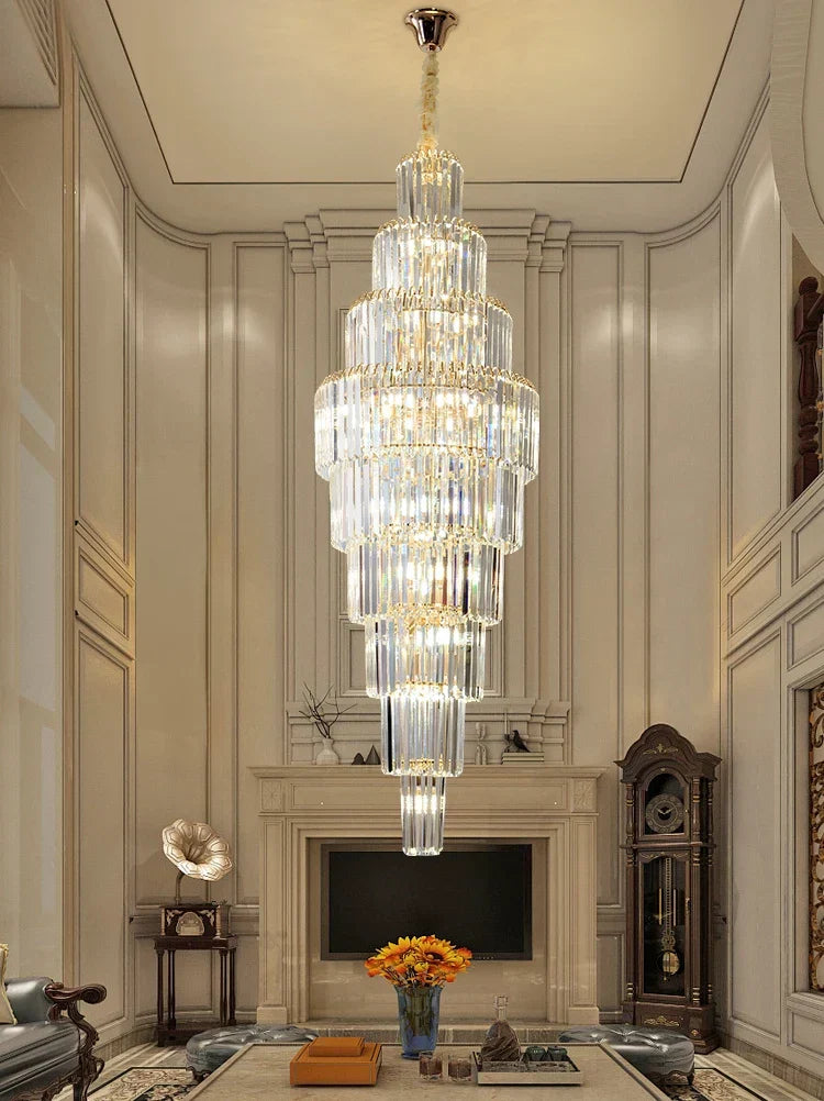 ثريا كريستال DecorBites™ للمدخل الفندقي - تصميم مجوف فاخر - طراز الفيلا الاسكندنافية