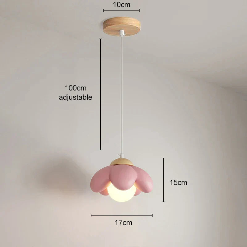 DecorBites™ Cream Flower Pendant Light: Modern Nordic Styling Chandelier for Bedroom & Living Room