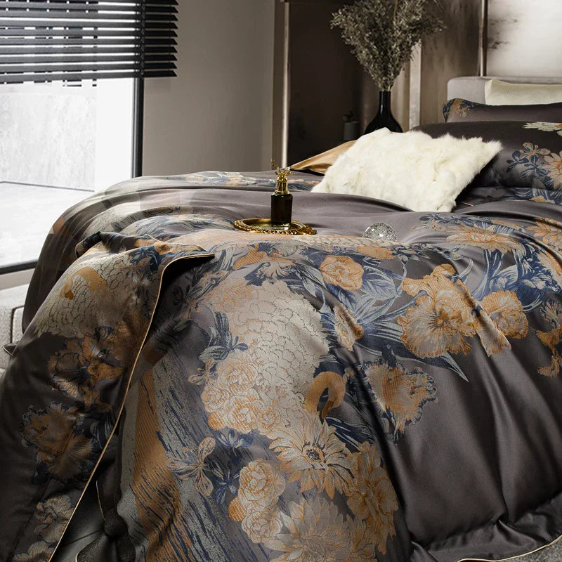 DecorBites™ 1500TC Egyptian Cotton Jacquard Bedding Set - Queen/King Size Linens