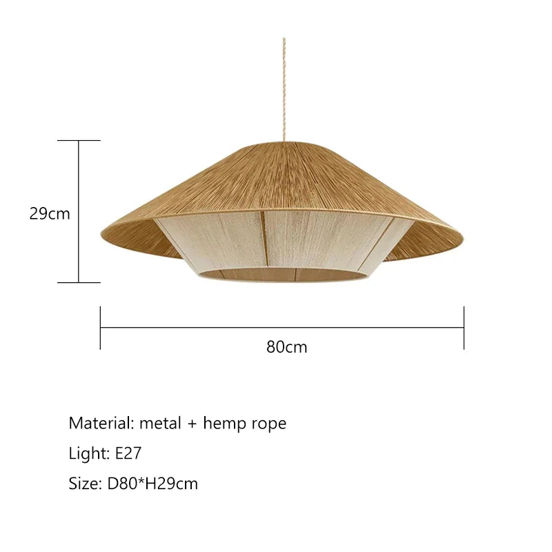 DecorBites™ Hemp Rope Rattan Weave LED Chandelier for Home Decor and Lighting