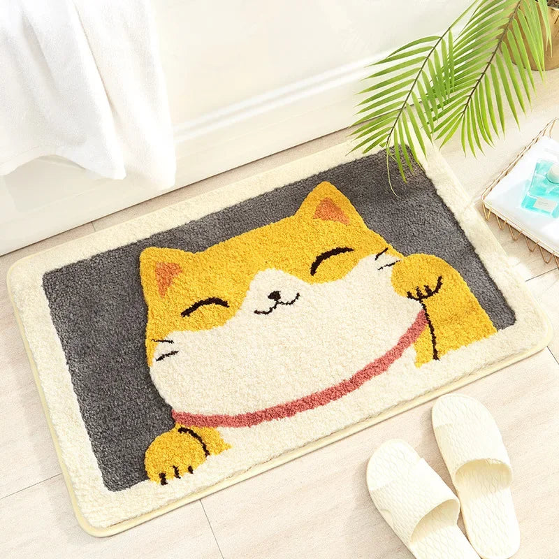 DecorBites™ Cartoon Animal Bathroom Carpet - Non-slip Absorbent Soft Bath Rug