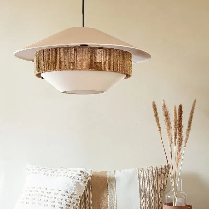 DecorBites™ ثريا حبل القنب الياباني للمطبخ وغرفة النوم والفنادق - ديكور منزلي بسيط