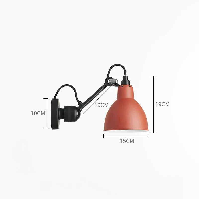 DecorBites™ Gras BL Wall Lamp: Adjustable Chrome Long Arm Reading Light