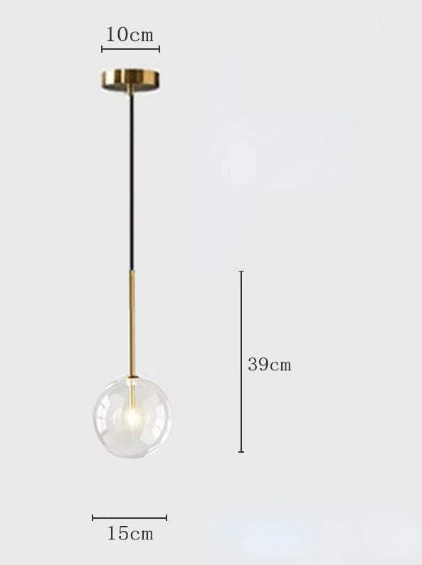 Modern Clear Glass Pendant Light With Gold Finish