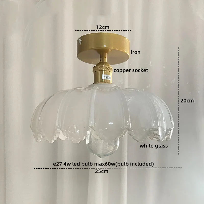 مصباح سقف LED زجاجي أخضر DecorBites™ نحاسي حديدي حديث لإضاءة المنزل
