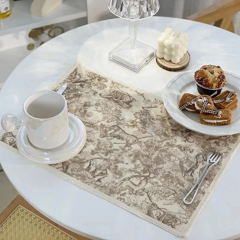 DecorBites™ Cotton Linen Place Mat Set - Tableware Cushion for Kitchen Dining