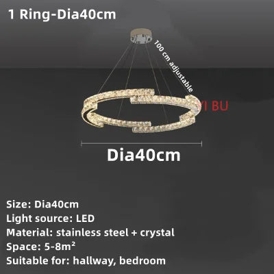 Lustre de plafond en cristal DecorBites™, éclairage intérieur LED miroir en acier inoxydable
