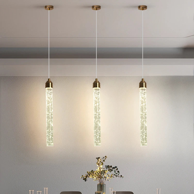 Modern Gold Bubble Crystal Pendant Light