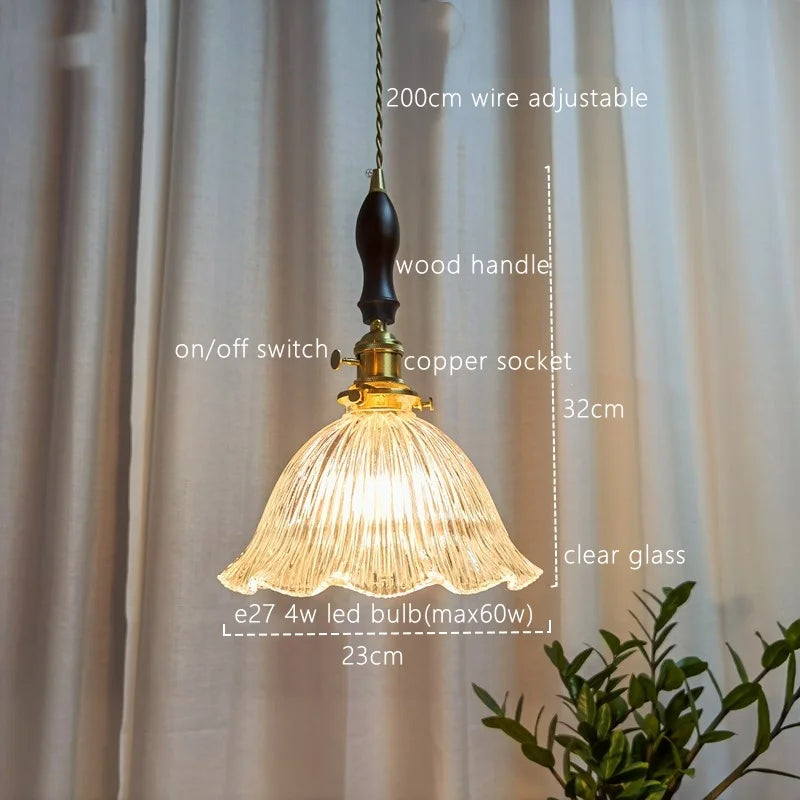 ثريا معلقة ليد زجاجية خضراء على الطراز الياباني من DecorBites™ لديكور المنزل