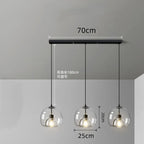 Nordic Smoke Gray Glass Pendant Light Chandelier
