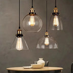 Retro Industrial Gray Glass Pendant Light