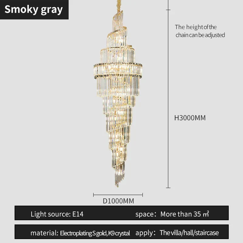 نجفة كريستال فاخرة K9 من DecorBites™: إضاءة سقف LED متلألئة لأناقة عصرية
