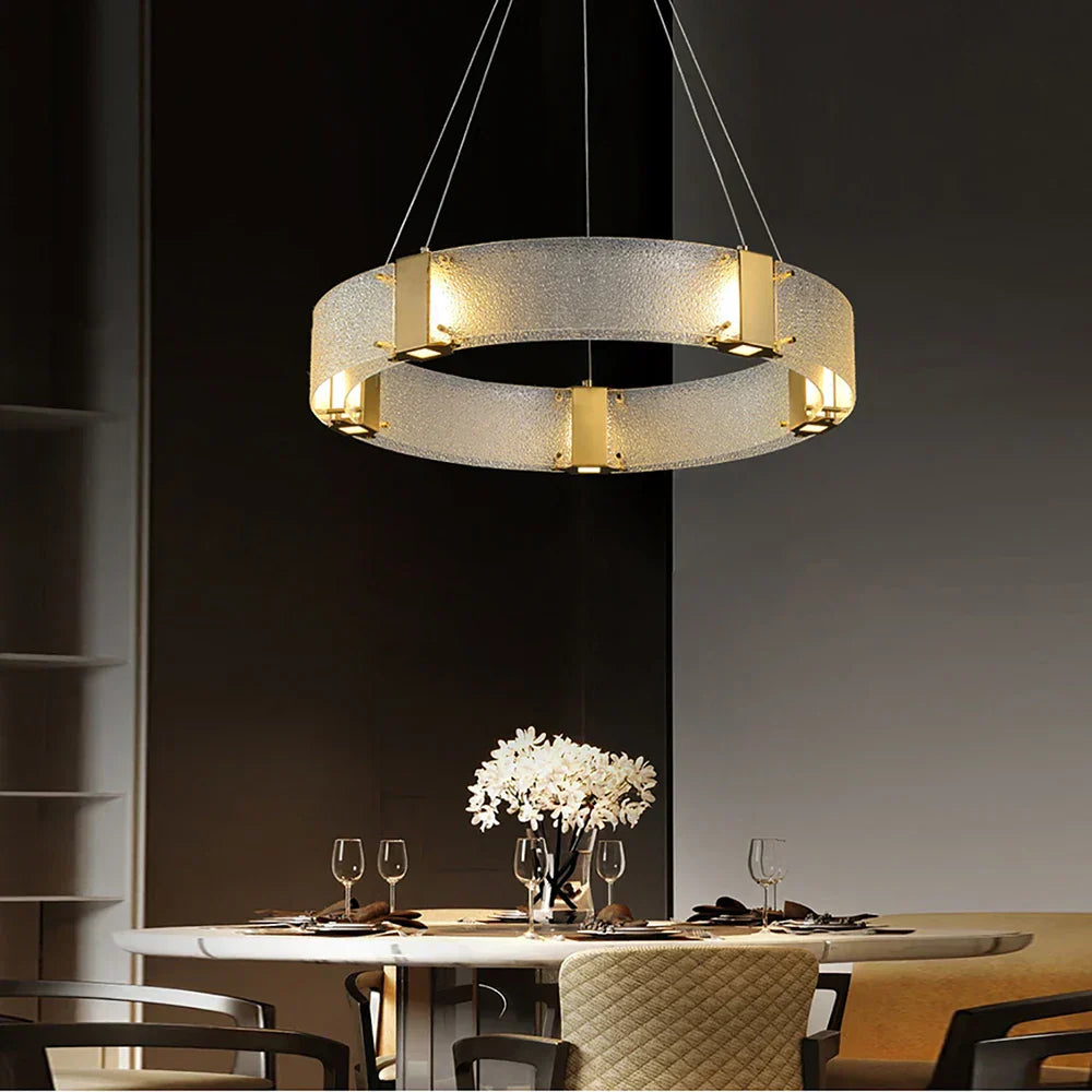 ثريا DecorBites™ الذهبية بإضاءة LED لإضاءة غرفة المعيشة الفاخرة