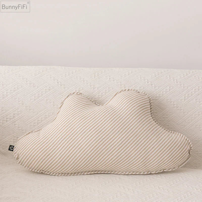 DecorBites™ Chaise de canapé pour chambre d'enfant, coussin décoratif doux, étoile, lune, rayures