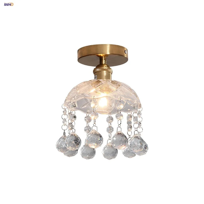 DecorBites™ Crystal Glass LED Ceiling Lamp Modern Luxury Interior Lighting Fixture