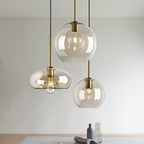 Nordic LED Glass Chandelier Single Multi Head Dining Room Pendant Light Living Room Bedroom Cafe Stairway Home Decoration Lustre