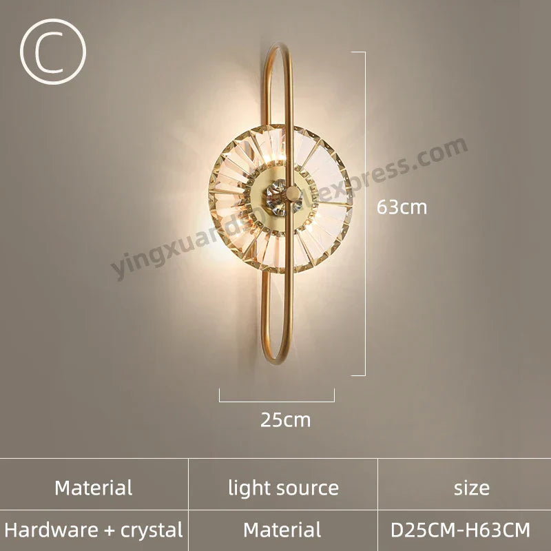 DecorBites™ Crystal Wall Light: Minimalist Bedside Loft Wall Sconce for Living Room