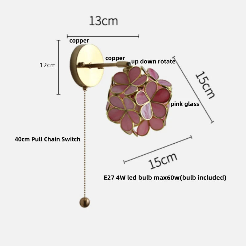DecorBites™ Butterfly Glass Wall Light: Up Down Rotate LED Fixture for Bedroom Living Room