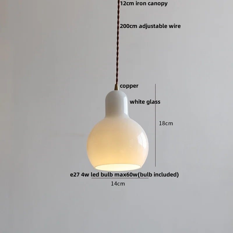 DecorBites™ Copper White Glass LED Pendant Lamp for Modern Living Room Decor