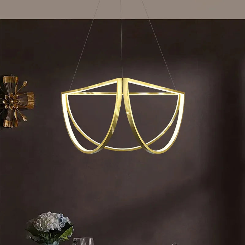 DecorBites™ ثريا ذهبية بإضاءة LED داخلية لغرفة المعيشة وغرفة النوم