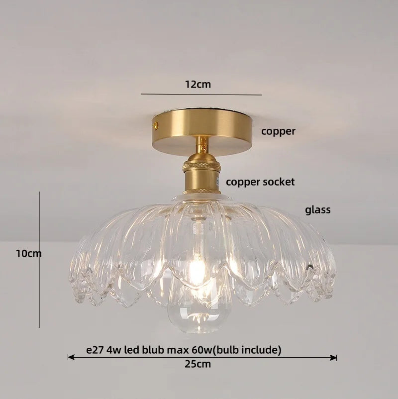 DecorBites™ Crystal Glass Luxury LED Ceiling Light for Hallway Bedroom Corridor Interior Decor