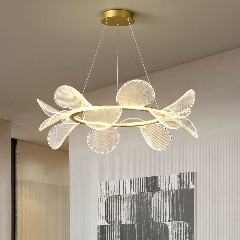 ثريا زهور LED من DecorBites™: مصباح معلق أكريليك فاخر للمعيشة الحديثة، غرفة النوم، المطبخ، غرفة الطعام