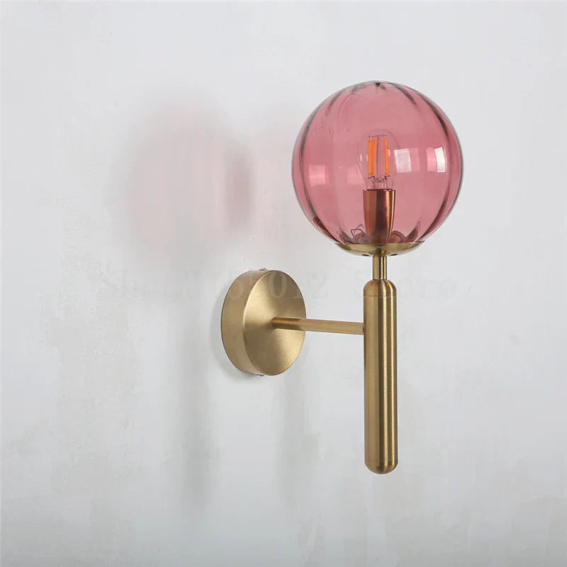 DecorBites™ Blue Glass Balls Wall Lamp: Modern Living Room Bedroom Sconce for TV Background.