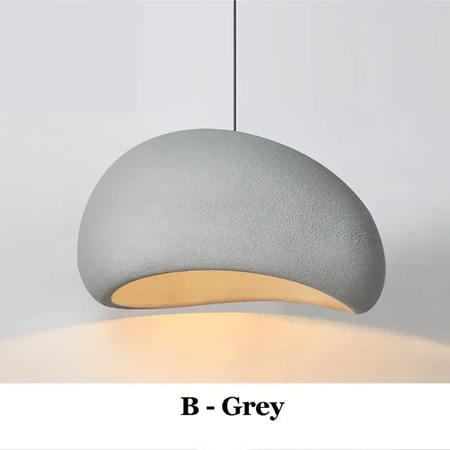 Nordic Wabi-Sabi White Or Gray Sculptural Pendant Light