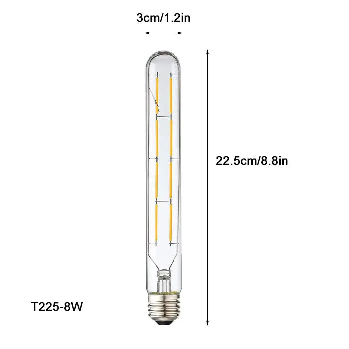 DecorBites™ لمبة إضاءة أنبوبية ليد (LED Filament Tubular Edison Bulb) درجة حرارة لون 6000K، موديلات T10 T185 T225 T30 T300، قوة 4 واط 6 واط 8 واط