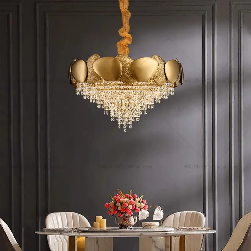 DecorBites™ Elegant Crystal Chandelier for Villa Hotel Project Bedroom Restaurant Living Room