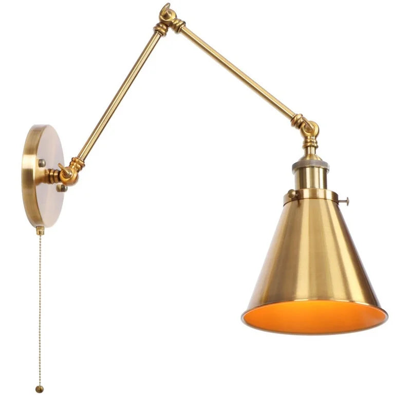 مصباح حائط DecorBites™ LED بذراع طويل مع مفتاح سحب لسلسلة للمنزل والفندق والحمام