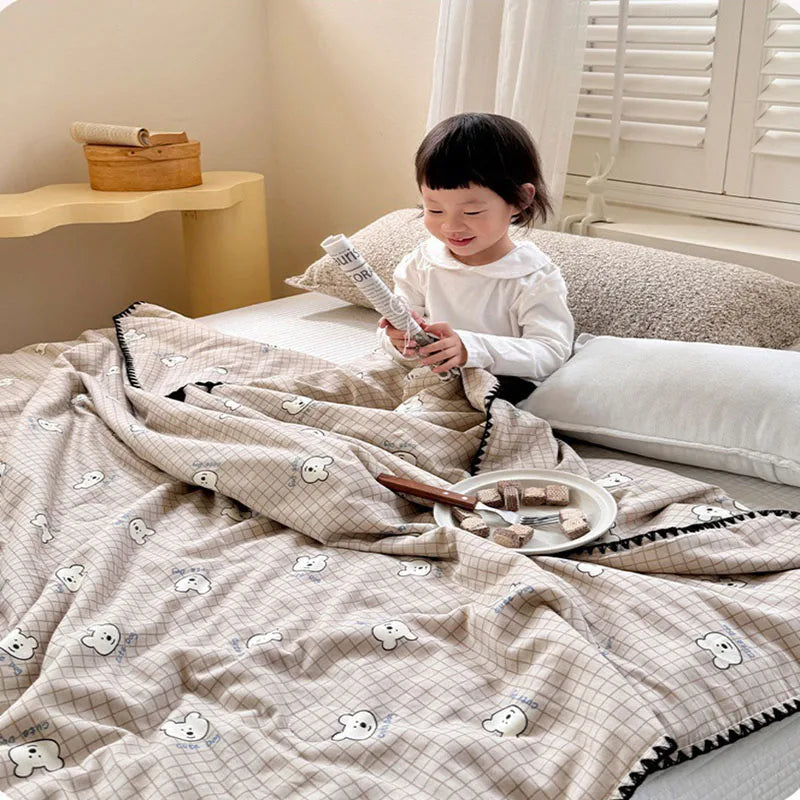 بطانية صيفية مبردة بطبعات كرتونية للأطفال من DecorBites™ - لحاف خفيف الوزن وناعم