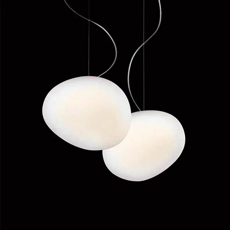 Minimalist Cobblestone White Acrylic Pendant Light