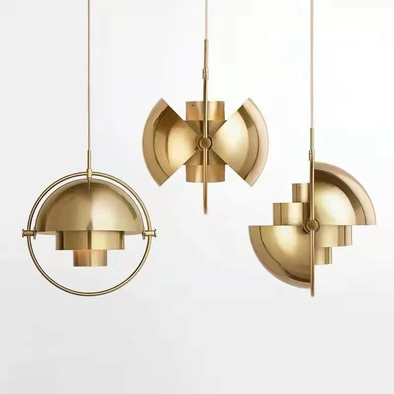 Nordic Art Deco Metal Pendant Light, White Black Gold