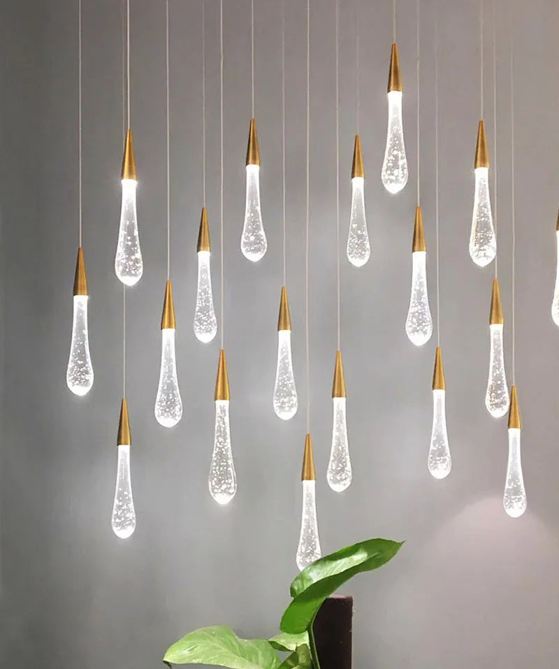 DecorBites™ Gold Crystal Pendant Light: مصباح تعليق كريستالي ذهبي فاخر على الطراز الأوروبي بتقنية LED لشريط الإضاءة