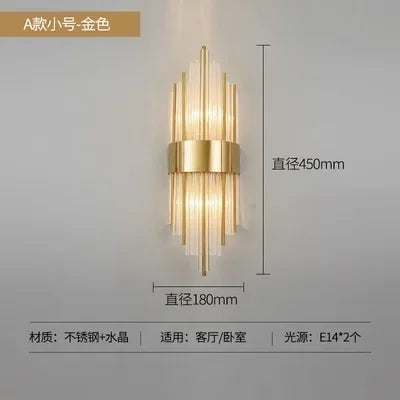 DecorBites™ Crystal LED Wall Light Modern Indoor Lighting for Living Room & Aisle
