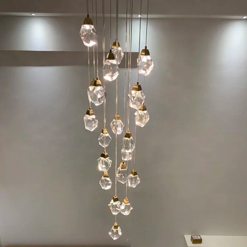 DecorBites™ Elegant Crystal Chandelier for Living Room & Staircase Lighting