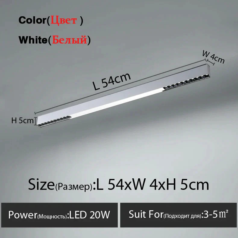 مصباح سقف LED خطي من DecorBites™ لغرفة المعيشة وغرفة الطعام وغرفة النوم - تصميم بسيط