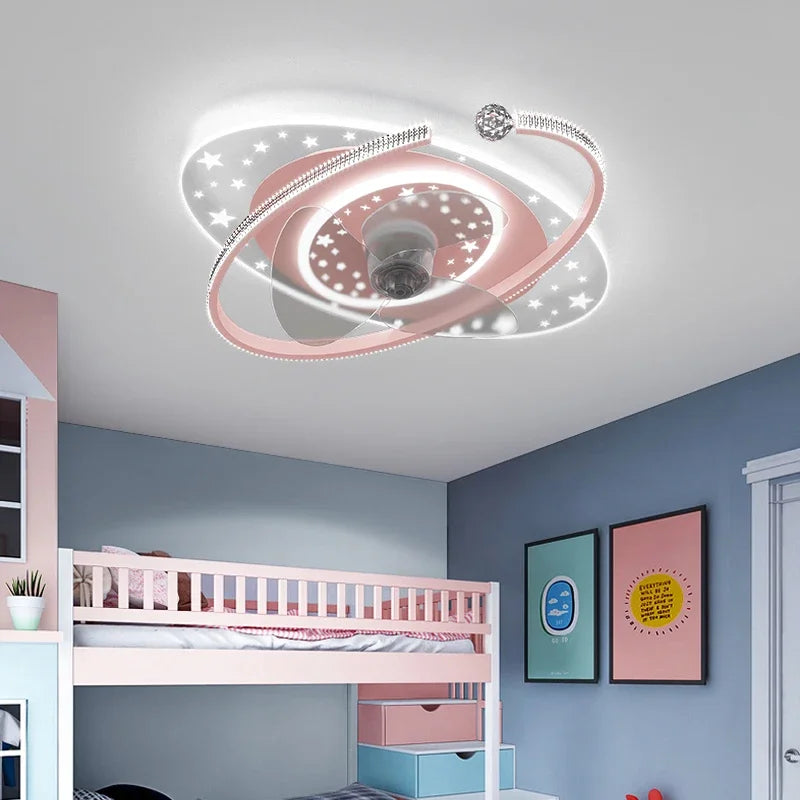 مروحة سقف بإنارة DecorBites™ مع دوران 360 درجة - هادئة وأنيقة لديكور المنزل