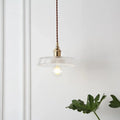 Japanese Brass Semi-Circle Glass Pendant Light