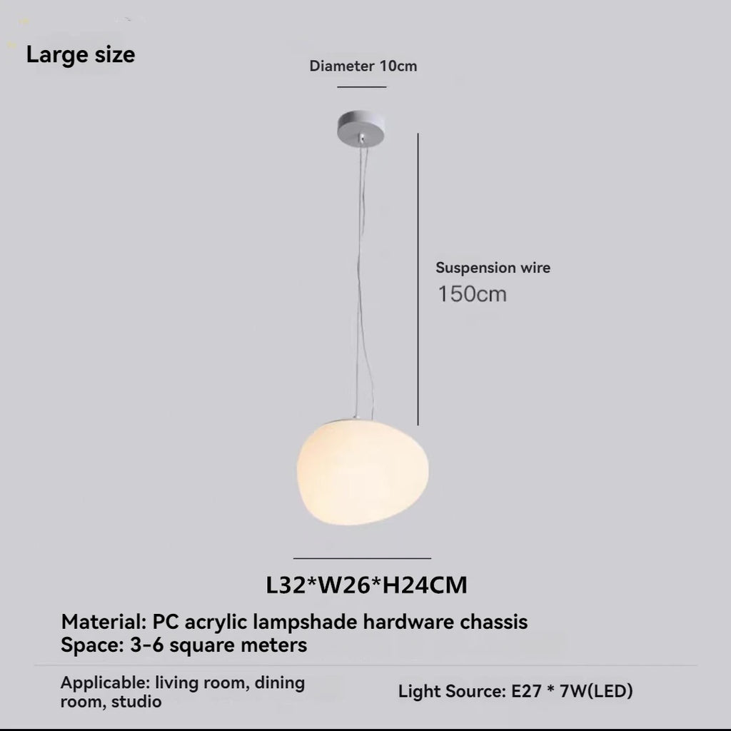 Minimalist Cobblestone White Acrylic Pendant Light