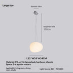 Minimalist Cobblestone White Acrylic Pendant Light