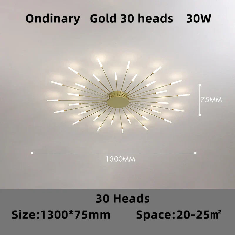 DecorBites™ ثريا الألعاب النارية LED: تركيبات إضاءة متدلية حديثة لغرفة المعيشة وغرفة النوم على الطراز الاسكندنافي